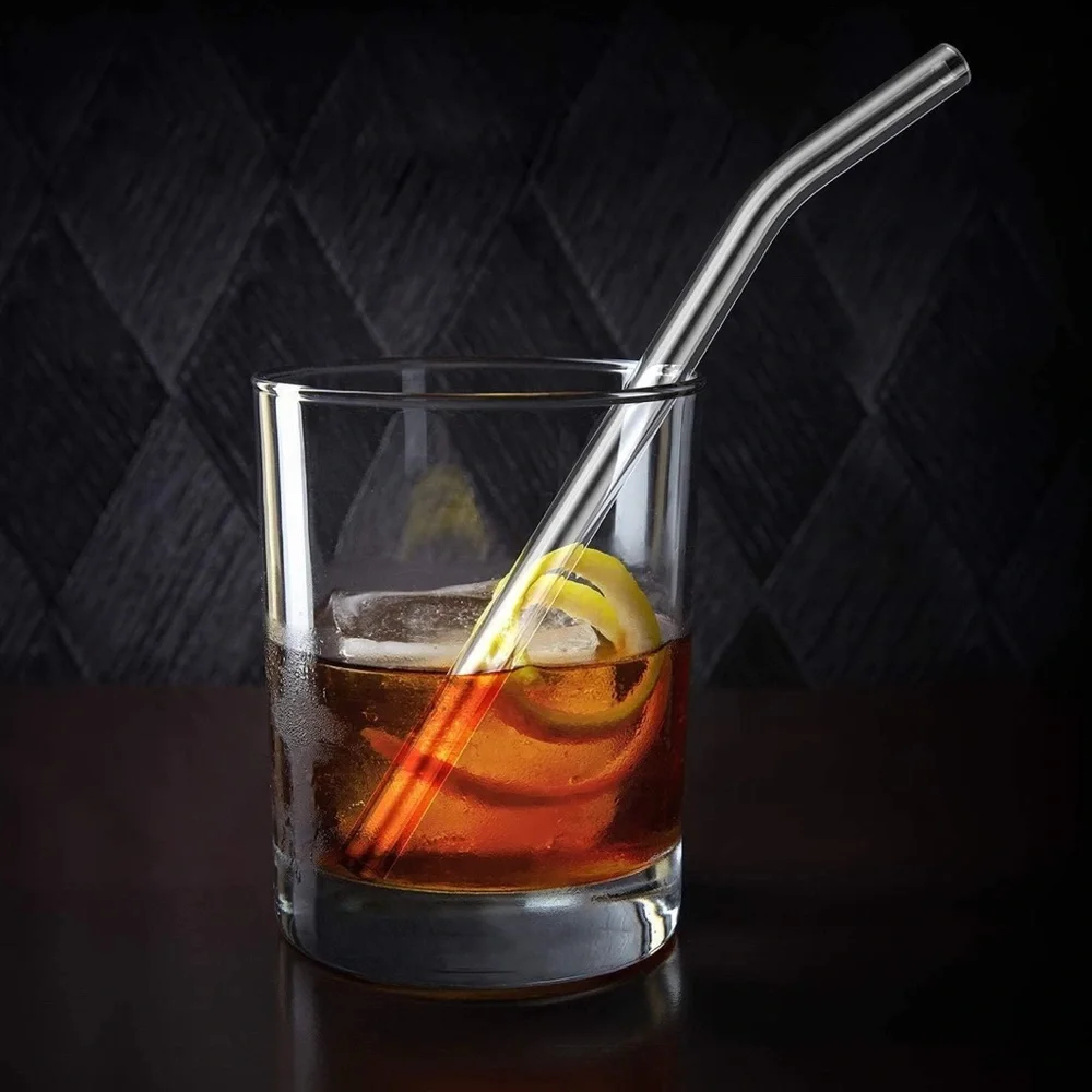 Clear Glass Straw Set
